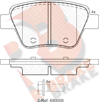 R Brake RB1967 - Bremsbelagsatz, Scheibenbremse alexcarstop-ersatzteile.com