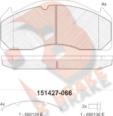 R Brake RB1427-066 - Bremsbelagsatz, Scheibenbremse alexcarstop-ersatzteile.com