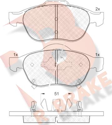 R Brake RB1556 - Bremsbelagsatz, Scheibenbremse alexcarstop-ersatzteile.com