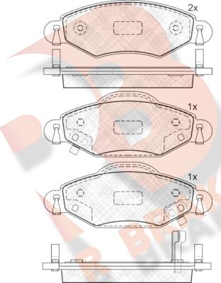 R Brake RB1587 - Bremsbelagsatz, Scheibenbremse alexcarstop-ersatzteile.com