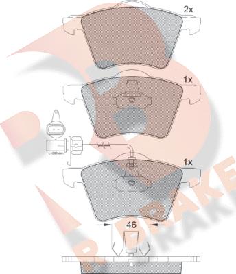 R Brake RB1605 - Bremsbelagsatz, Scheibenbremse alexcarstop-ersatzteile.com