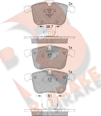 R Brake RB1681 - Bremsbelagsatz, Scheibenbremse alexcarstop-ersatzteile.com