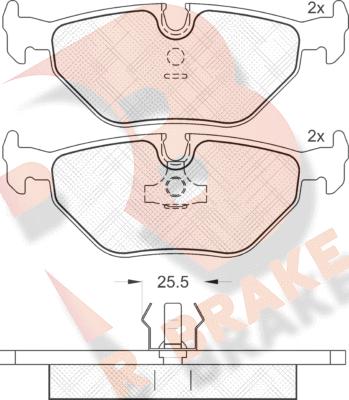 R Brake RB1051 - Bremsbelagsatz, Scheibenbremse alexcarstop-ersatzteile.com