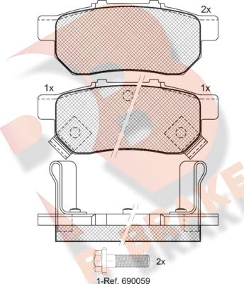 R Brake RB1024 - Bremsbelagsatz, Scheibenbremse alexcarstop-ersatzteile.com