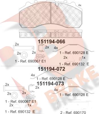 R Brake RB1194-072 - Bremsbelagsatz, Scheibenbremse alexcarstop-ersatzteile.com