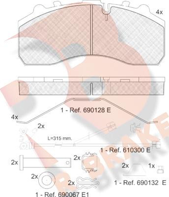 R Brake RB1194-117 - Bremsbelagsatz, Scheibenbremse alexcarstop-ersatzteile.com