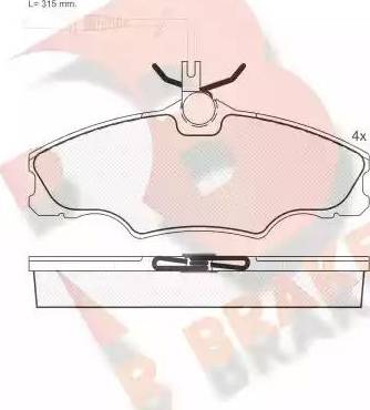 R Brake RB1107 - Bremsbelagsatz, Scheibenbremse alexcarstop-ersatzteile.com