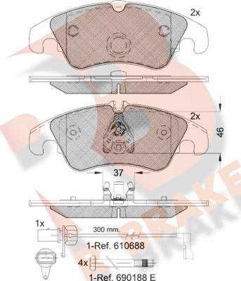 R Brake RB1862-202 - Bremsbelagsatz, Scheibenbremse alexcarstop-ersatzteile.com