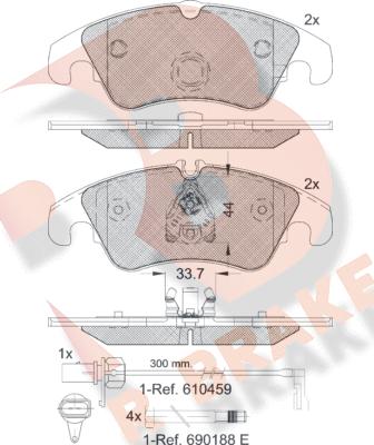 R Brake RB1862 - Bremsbelagsatz, Scheibenbremse alexcarstop-ersatzteile.com