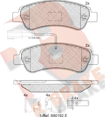 R Brake RB1804-203 - Bremsbelagsatz, Scheibenbremse alexcarstop-ersatzteile.com