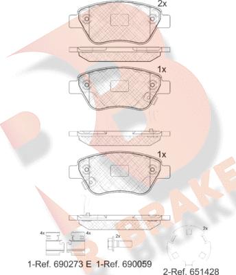 R Brake RB1810-203 - Bremsbelagsatz, Scheibenbremse alexcarstop-ersatzteile.com