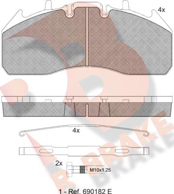 R Brake RB1831-066 - Bremsbelagsatz, Scheibenbremse alexcarstop-ersatzteile.com