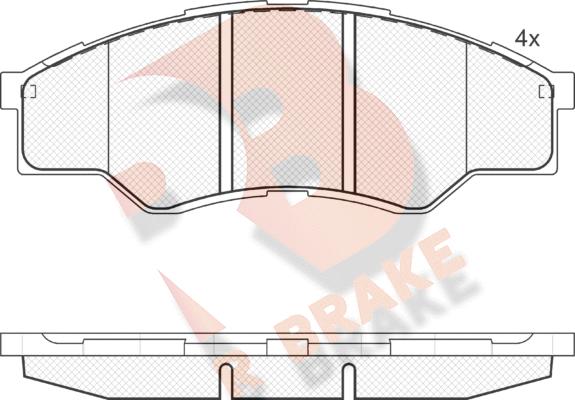 R Brake RB1824 - Bremsbelagsatz, Scheibenbremse alexcarstop-ersatzteile.com