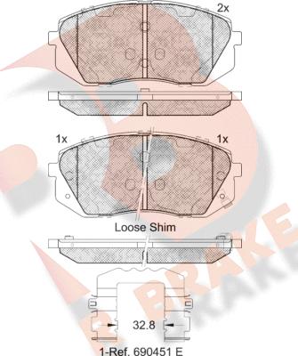 R Brake RB1826-202 - Bremsbelagsatz, Scheibenbremse alexcarstop-ersatzteile.com