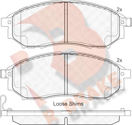 R Brake RB1876 - Bremsbelagsatz, Scheibenbremse alexcarstop-ersatzteile.com