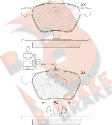 R Brake RB1395 - Bremsbelagsatz, Scheibenbremse alexcarstop-ersatzteile.com