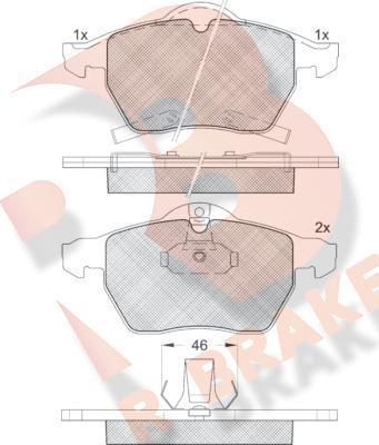 R Brake RB1383 - Bremsbelagsatz, Scheibenbremse alexcarstop-ersatzteile.com