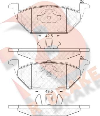 R Brake RB1338 - Bremsbelagsatz, Scheibenbremse alexcarstop-ersatzteile.com