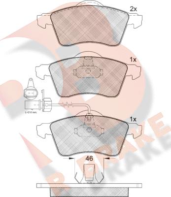 R Brake RB1320 - Bremsbelagsatz, Scheibenbremse alexcarstop-ersatzteile.com