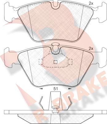 R Brake RB1296 - Bremsbelagsatz, Scheibenbremse alexcarstop-ersatzteile.com