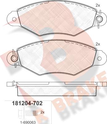 R Brake RB1204-702 - Bremsbelagsatz, Scheibenbremse alexcarstop-ersatzteile.com