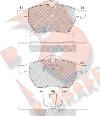 R Brake RB1218 - Bremsbelagsatz, Scheibenbremse alexcarstop-ersatzteile.com