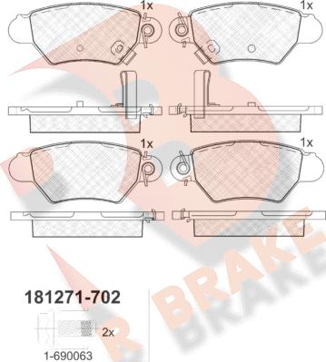 R Brake RB1271-702 - Bremsbelagsatz, Scheibenbremse alexcarstop-ersatzteile.com