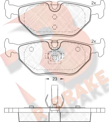 R Brake RB1707 - Bremsbelagsatz, Scheibenbremse alexcarstop-ersatzteile.com