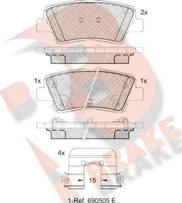 R Brake RB2036-208 - Bremsbelagsatz, Scheibenbremse alexcarstop-ersatzteile.com