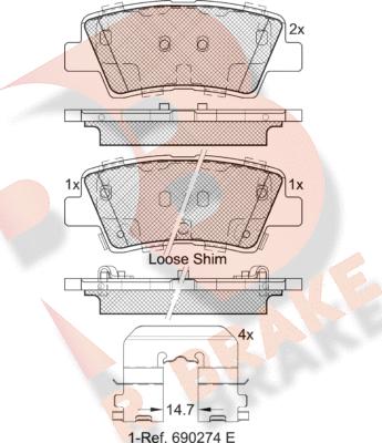 R Brake RB2036 - Bremsbelagsatz, Scheibenbremse alexcarstop-ersatzteile.com