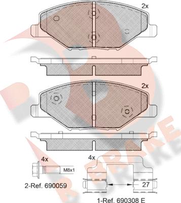 R Brake RB2110 - Bremsbelagsatz, Scheibenbremse alexcarstop-ersatzteile.com