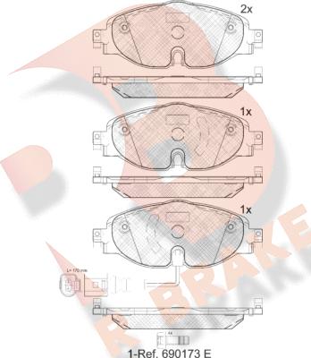 R Brake RB2111 - Bremsbelagsatz, Scheibenbremse alexcarstop-ersatzteile.com