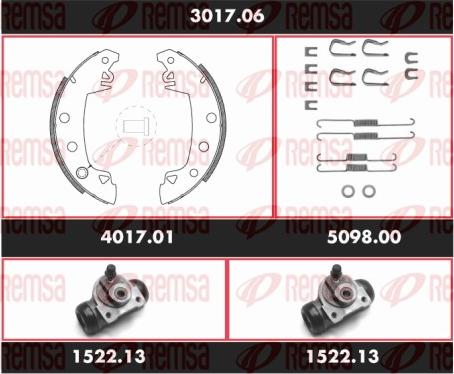 Remsa 3017.06 - Bremsbackensatz alexcarstop-ersatzteile.com