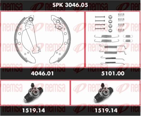 Remsa SPK 3046.05 - Bremsbackensatz alexcarstop-ersatzteile.com