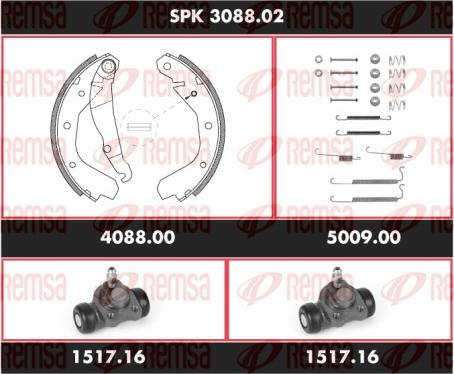 Remsa SPK 3088.02 - Bremsbackensatz alexcarstop-ersatzteile.com