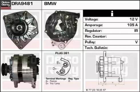 Remy DRA9481 - Generator alexcarstop-ersatzteile.com