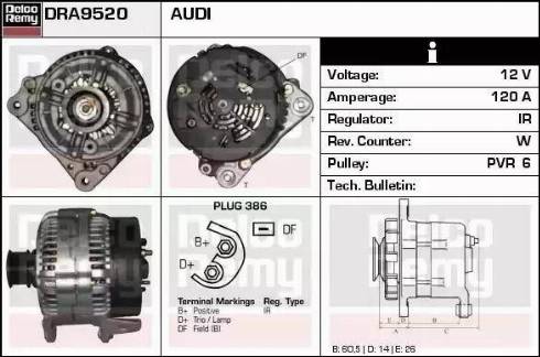 Remy DRA9520 - Generator alexcarstop-ersatzteile.com