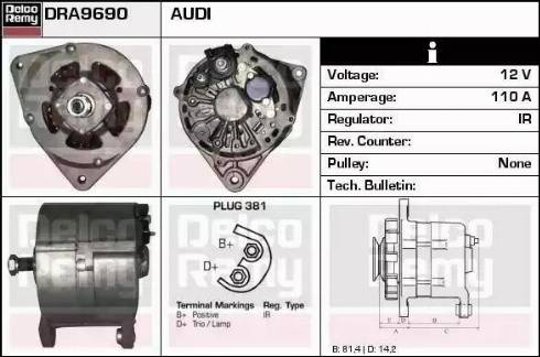 Remy DRA9690 - Generator alexcarstop-ersatzteile.com