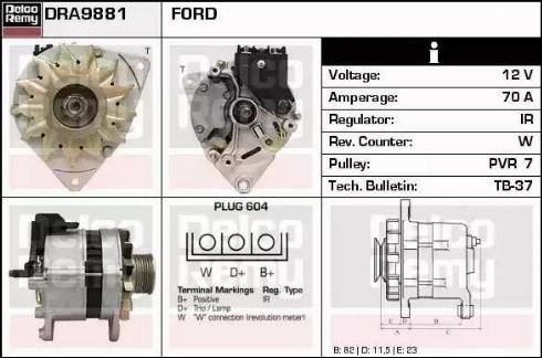 Remy DRA9881 - Generator alexcarstop-ersatzteile.com