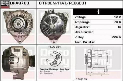 Remy DRA9760 - Generator alexcarstop-ersatzteile.com