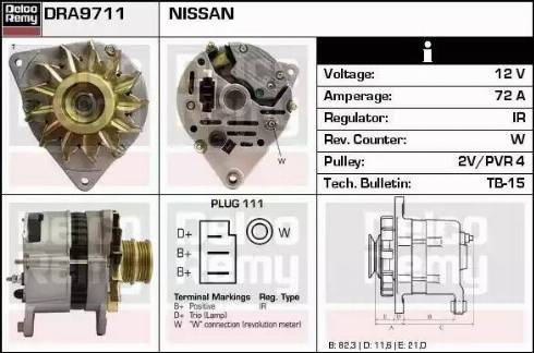 Remy DRA9711 - Generator alexcarstop-ersatzteile.com