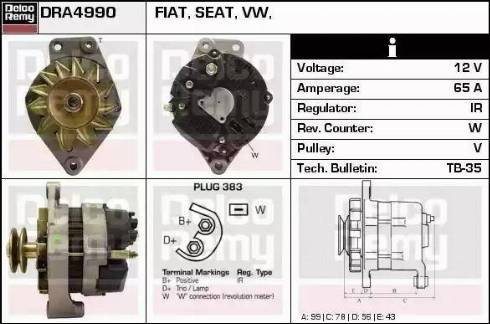 Remy DRA4990 - Generator alexcarstop-ersatzteile.com