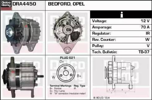 Remy DRA4450 - Generator alexcarstop-ersatzteile.com