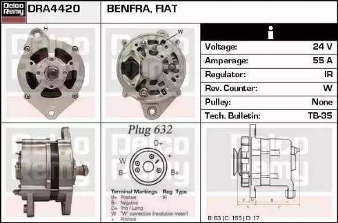 Remy DRA4420 - Generator alexcarstop-ersatzteile.com