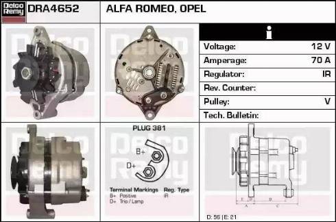 Remy DRA4652 - Generator alexcarstop-ersatzteile.com