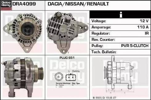 Remy DRA4099 - Generator alexcarstop-ersatzteile.com