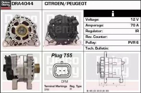 Remy DRA4044 - Generator alexcarstop-ersatzteile.com