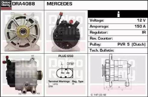 Remy DRA4088 - Generator alexcarstop-ersatzteile.com