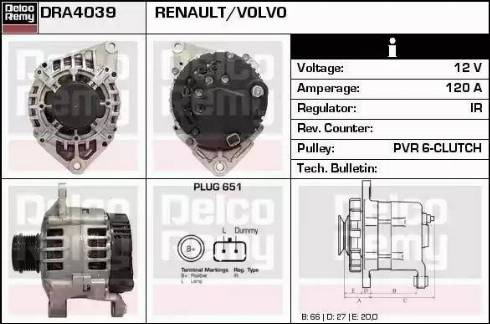 Remy DRA4039 - Generator alexcarstop-ersatzteile.com