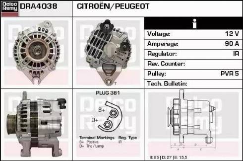 Remy DRA4038 - Generator alexcarstop-ersatzteile.com